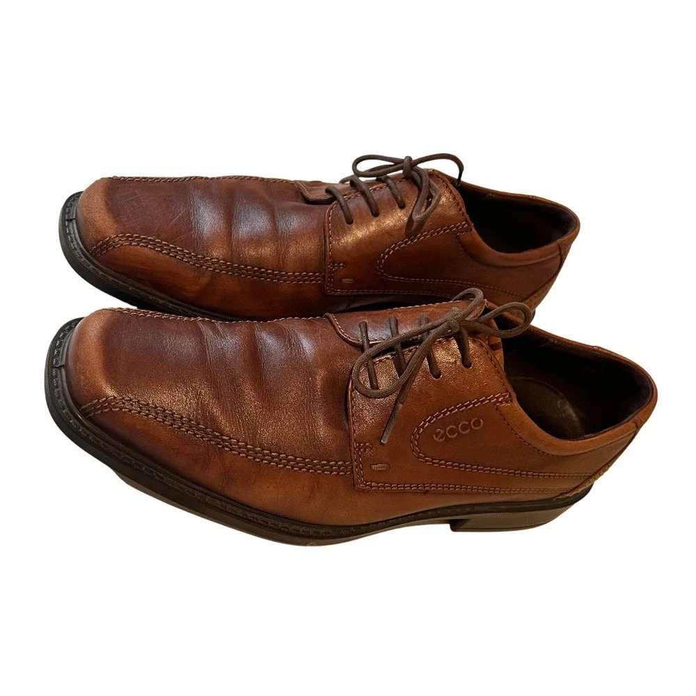 ECCO Mens Brown Leather Lace Up Dress Shoes‎ Size 44